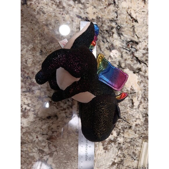 TY Dragon Anora Black Plush Stuffed Animal Cute Sparkly Rainbow Collectable - Picture 13 of 13